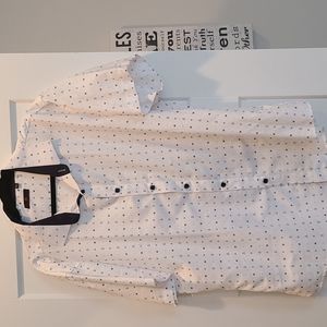 Mens BC collection nautical shirt size xxl. White navy blue